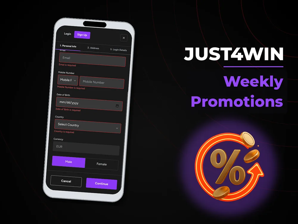 Just4win - Weekly Promotions