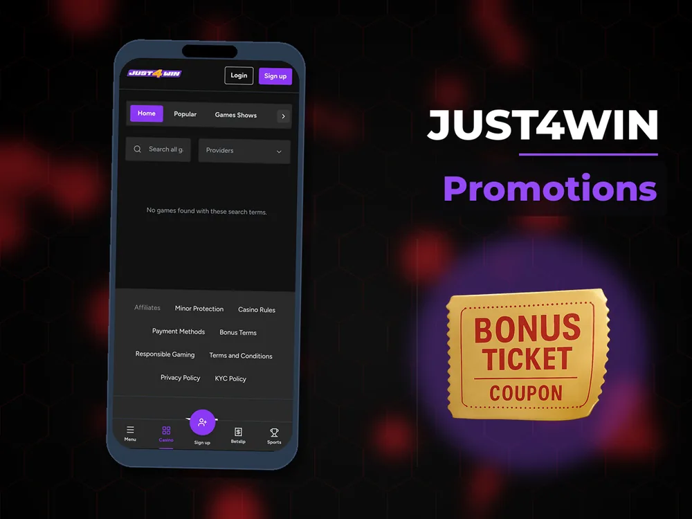 Just4win - Promotions