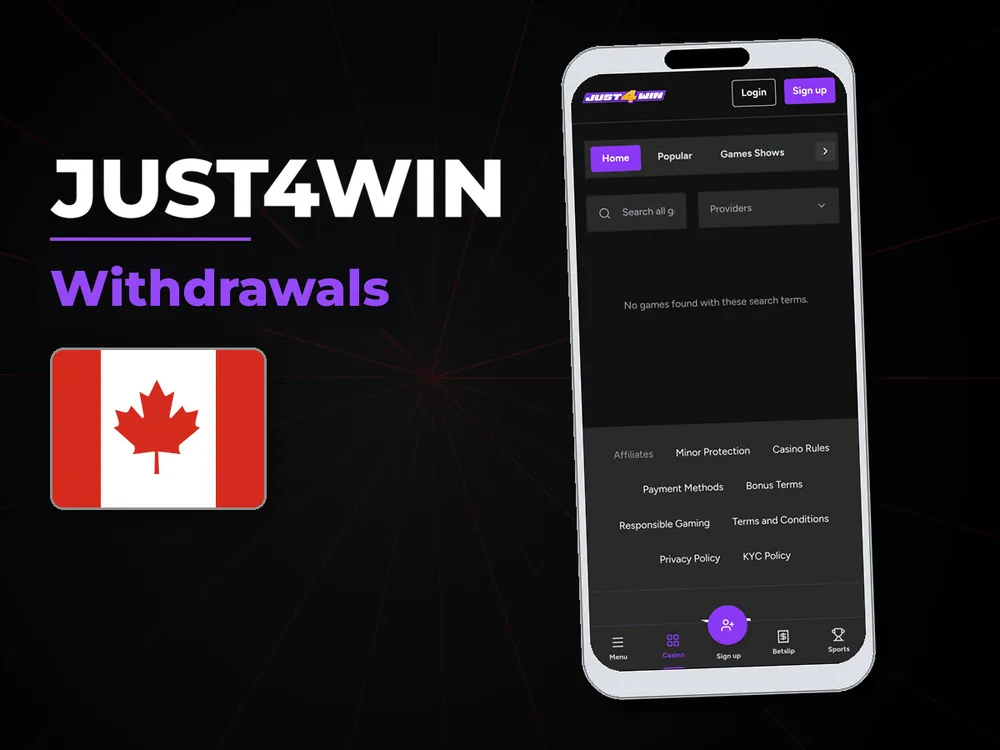 Just4win - Withdrawals