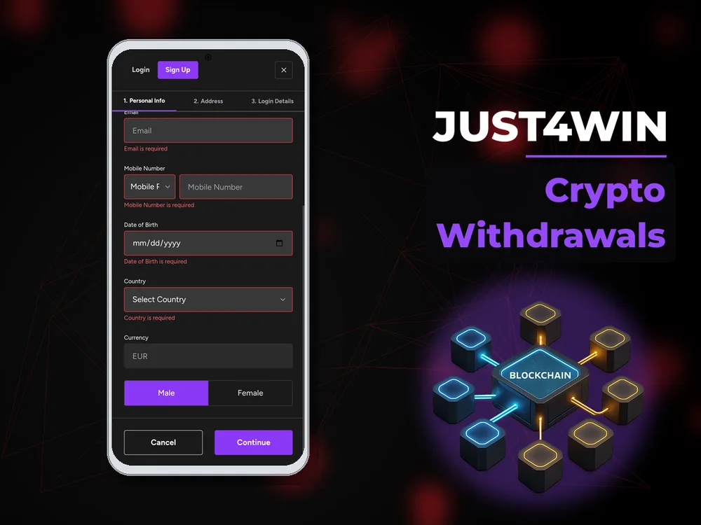 Just4win - Crypto Withdrawals