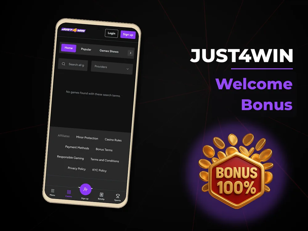Just4win - Welcome Bonus