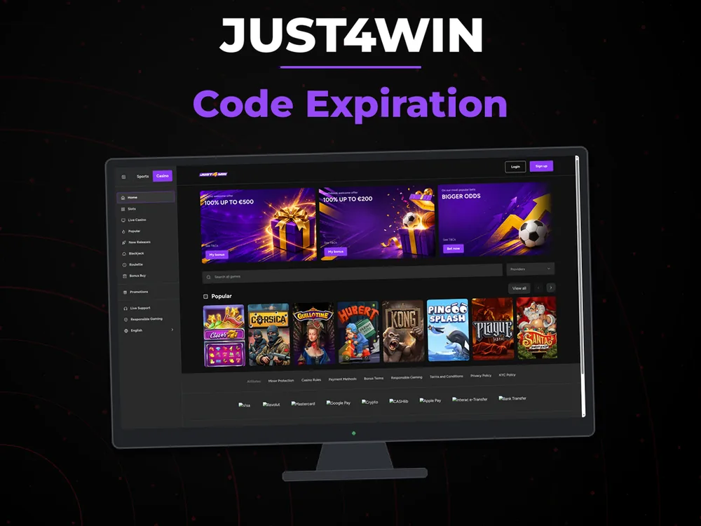 Just4win - Code Expiration
